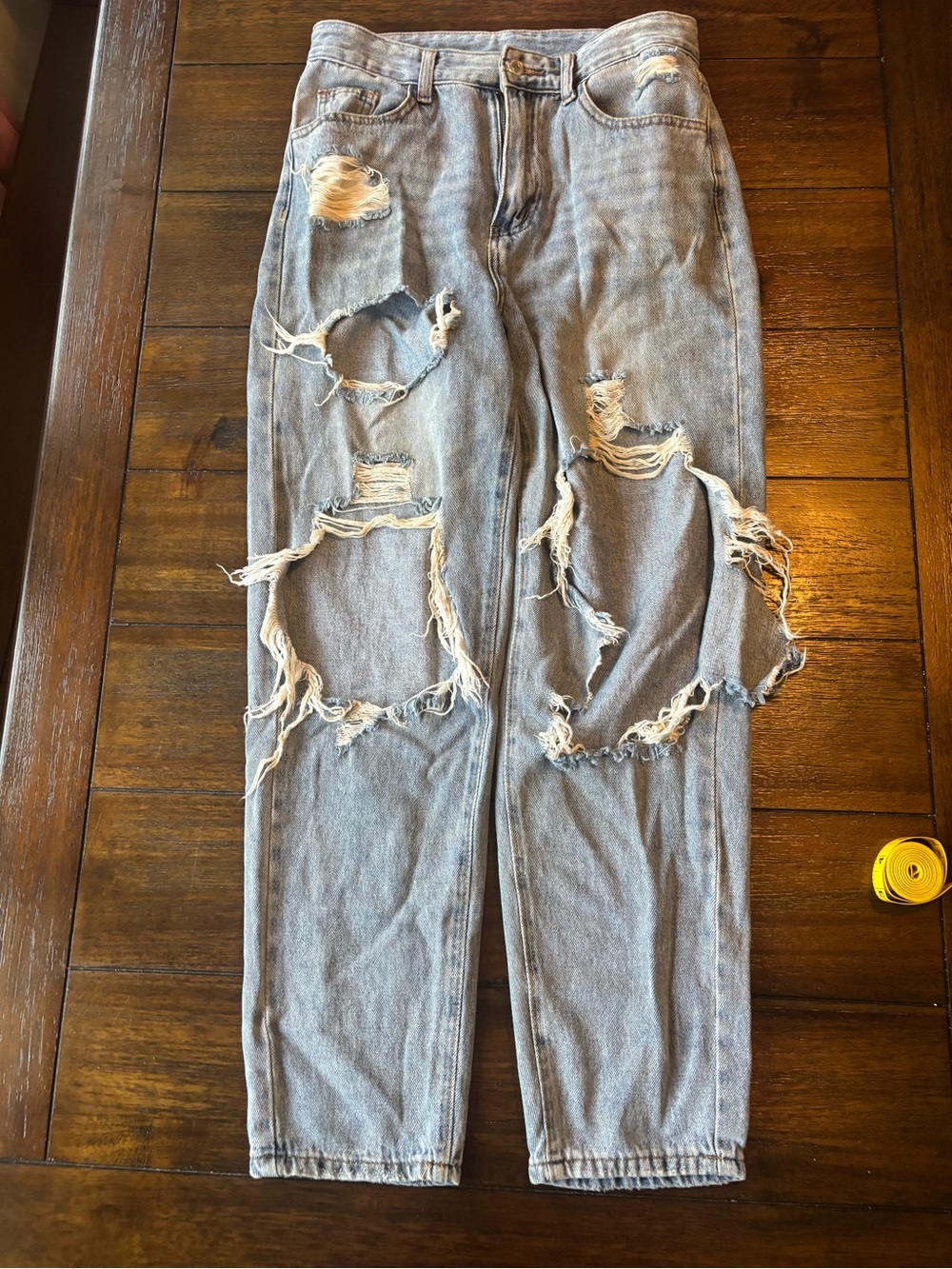 Distressed Light Blue Ripped Jeans